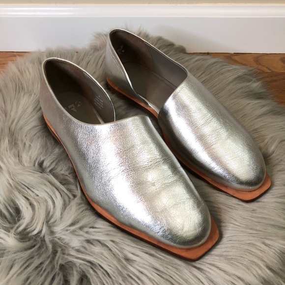 Elk Shoes - Elk the label silver leather d’orsay flats 42 Mora